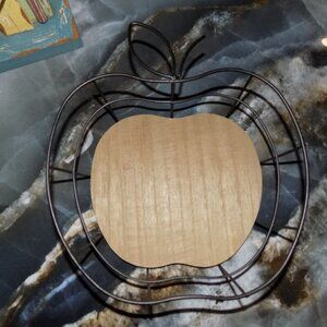 Horizon Group Wooden Fruit Basket Apple Shaped 8 inch x 8 inch